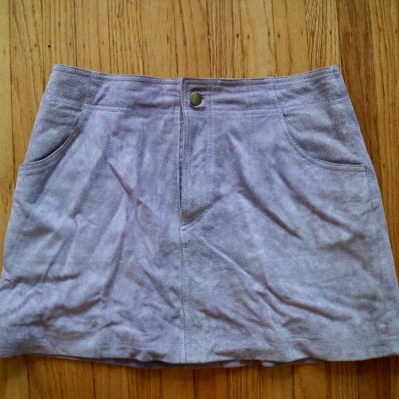 VINTAGE PURPLE SUEDE SKIRT - Picture 2 of 3